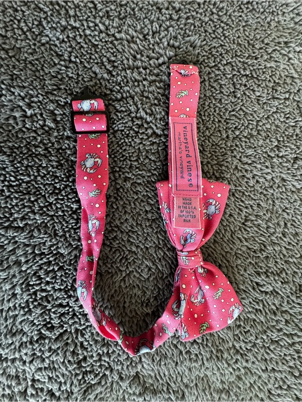 Vineyard Vines Silk Crab Print Bow Tie - Size Kids OS